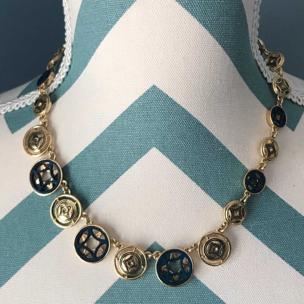 Navy/Gold Fashion Necklace
